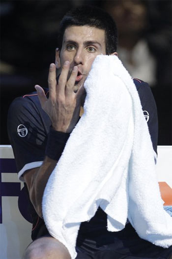 Djokovic trong trận đánh tối qua.