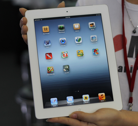 Màn hình iPad 3 đẹp và mịn. Ảnh: Quốc Huy.